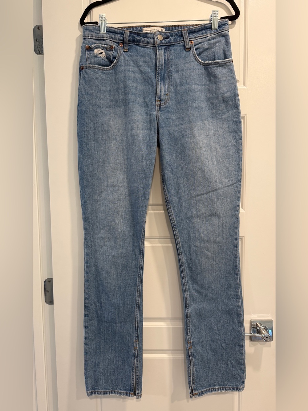 Abercrombie The Skinny High Rise Curve Love Womens 30/10R Split Cuff Distressed